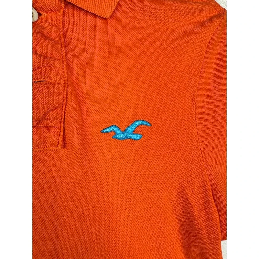 Hollister‎ Men's Super Cut Fit Polo Orange Size XL Y2K_4